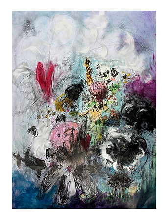 34 x 18, mixed media on paper mounted on canvas